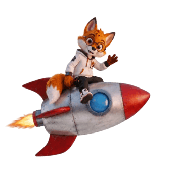 Quarky Intellio Rocket Mascot